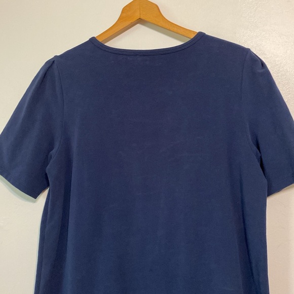 Lilla P Navy Blue Jersey Short Sleeved Midi T-shirt Style Dress size Large - Picture 8 of 11